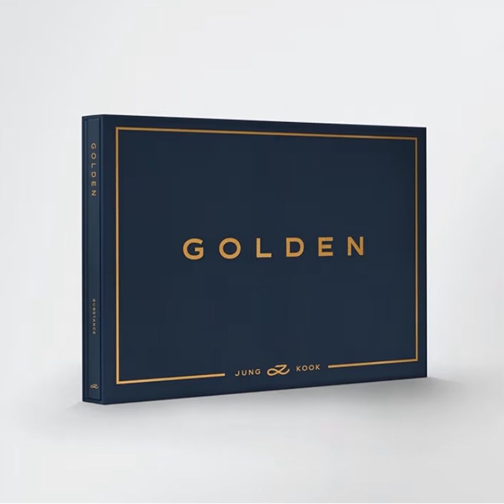 🆕 BTS Jungkook GOLDEN Box CD Set Navy Gold Design + Bonus Gift